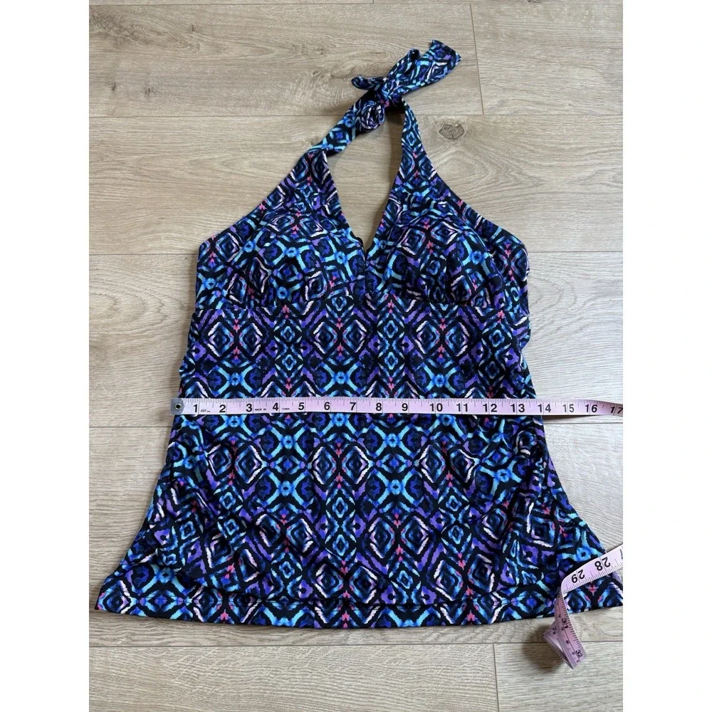 NWT Womens Swimsuits For All Tankini Halter Top Padded Size‎ 8